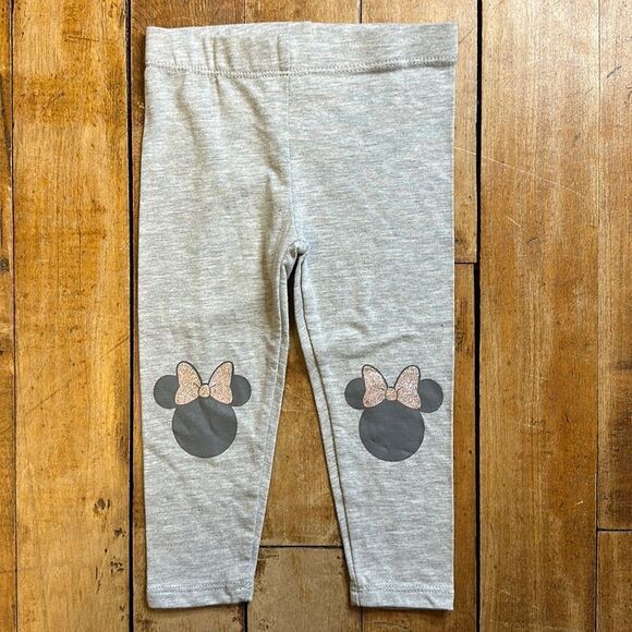 Disney Jr Minnie Mouse Girls size 18 mos Gray Leggings pink - Picture 1 of 5